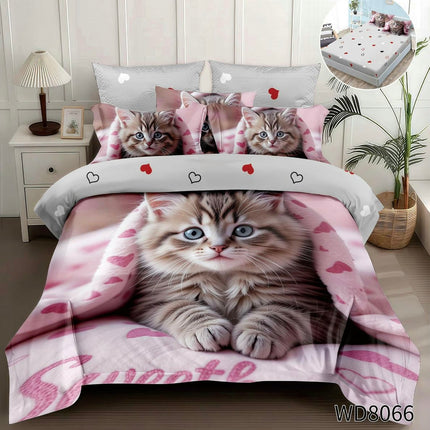 Lenjerie Premium cu efect panoramic 5D, cearșaf cu elastic, Cod: CDC-63