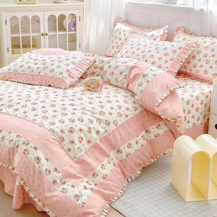 Lenjerie DELUXE din Bumbac Soft Touch cu volănașe Cod: FB58