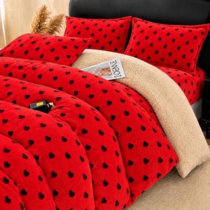 Lenjerie de Pat Cocolino cu Blăniță Sherpa – Set 4 Piese, cod: SHPA45
