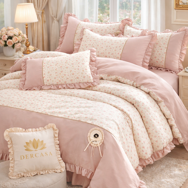 Lenjerie DELUXE din Bumbac Soft Touch cu volănașe Cod: FB86