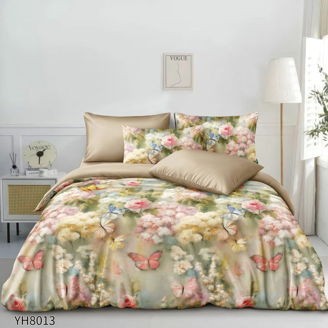 Lenjerie Luxury din Satin, 4 piese, cearșaf cu elastic, Cod: SLX33