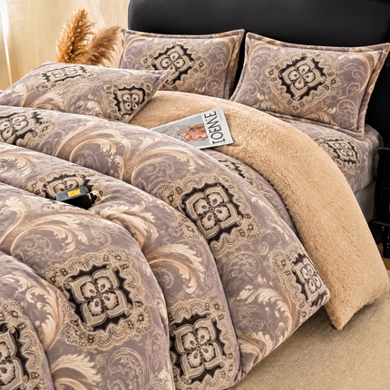 Lenjerie de Pat Cocolino cu Blăniță Sherpa – Set 4 Piese, cod: SHPA42