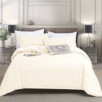 Lenjerie de Lux din Damasc Finetat Deluxe cu 6 piese-cearșaf de pat cu elastic Cod: DAE303