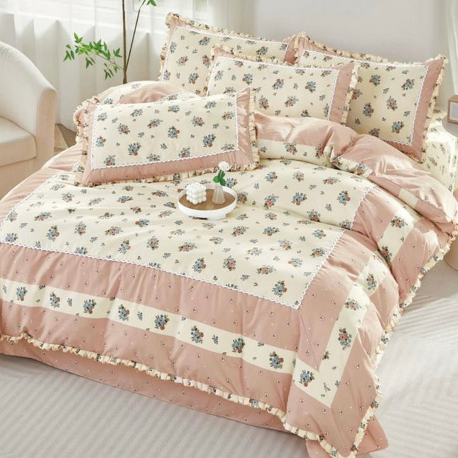 Lenjerie DELUXE din Bumbac Soft Touch cu volănașe Cod: FB49