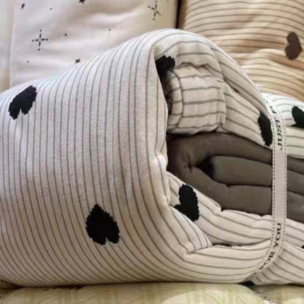 Lenjerie elastică premium din bumbac tricot – Design botanic, 4 piese, Cod: CTN08