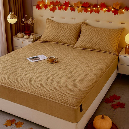 Husă / Topper saltea cu elastic+două feţe de pernă 160x200 cm Cod: TPF15