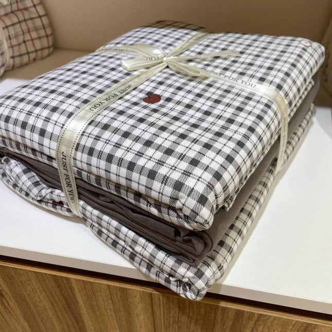 Lenjerie elastică premium din bumbac tricot – Design botanic, 4 piese, Cod: CTN23