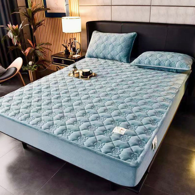 Husă / Topper saltea cu elastic, albastru indigo, 180x200 cm, Cod: TPY803
