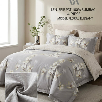 Set Lenjerie Premium Bumbac 100% – Pat Dublu, Cod: B-24