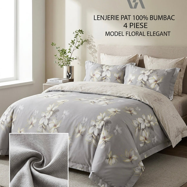 Set Lenjerie Premium Bumbac 100% – Pat Dublu, Cod: B-24