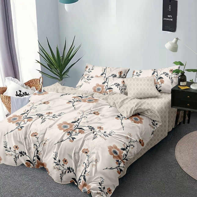 Lenjerie de pat din bumbac fin 6 piese(cearșaf de pat cu elastic) Cod: FNF220