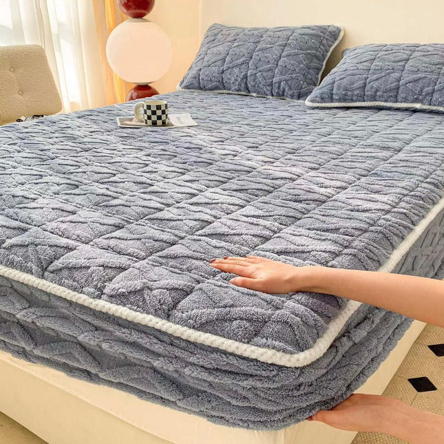 Husă / Topper saltea cu elastic, gri, 160x200 cm, Cod: CTPP405