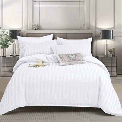 Lenjerie de Lux din Damasc Finetat Deluxe cu 6 piese-cearșaf de pat cu elastic Cod: DAE302