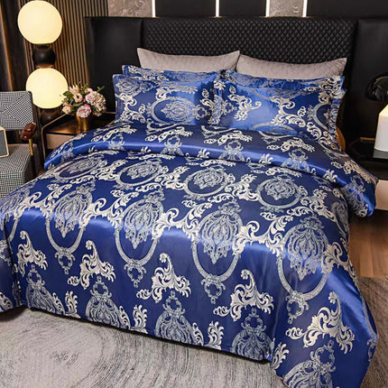 Set lenjerie de Lux jacquard, 6 piese, pat 2 persoane Cod: JQK1