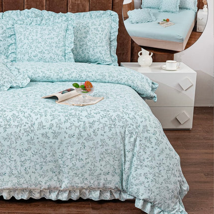 Lenjerie DELUXE din Bumbac fin cu volănașe, 6 piese, Cod: FBP5
