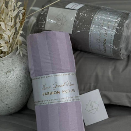 Husa saltea din Damasc 180x200 cm(întinsă 230x250 cm)+ 2 fețe de pernă Cod: H-6 mov lila