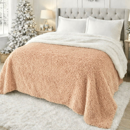 Pătură fluffy cu blăniță, 200x230 cm, cod: FLFY4