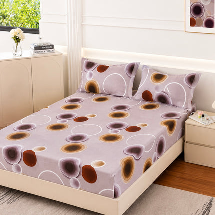 Husă de pat cu elastic din Bumbac Finet + 2 Fețe de Pernă, 160x200, Cod: DRT8