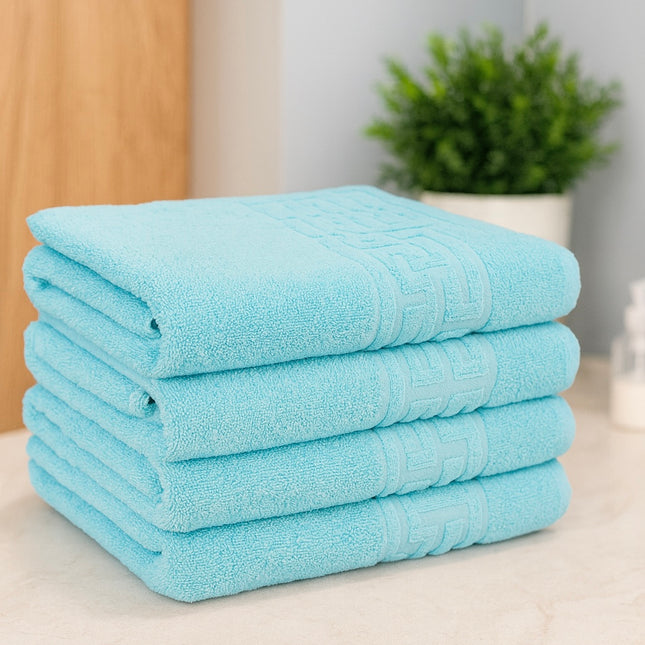 Set de 4 prosoape din bumbac 100% cu putere mare de absortie Albastru deschis– 50 x 90 cm Elegance