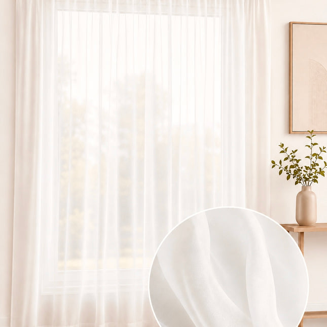 Perdea Voal Alb Cald Premium – Rejansă – 300 x 250 cm, Cod: VL2