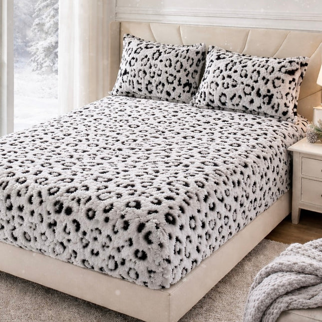 Husă de pat catifelată cu elastic + 2 fețe de pernă, Cod: HYC22