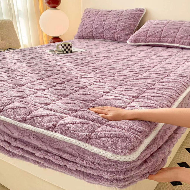 Husă / Topper saltea cu elastic, mov lila, 160x200 cm, Cod: CTPP400