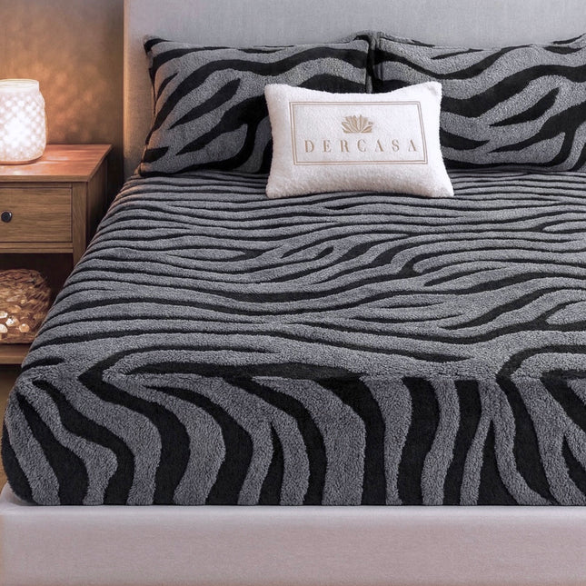 Husă de pat catifelată cu elastic + 2 fețe de pernă, Cod: HYC9