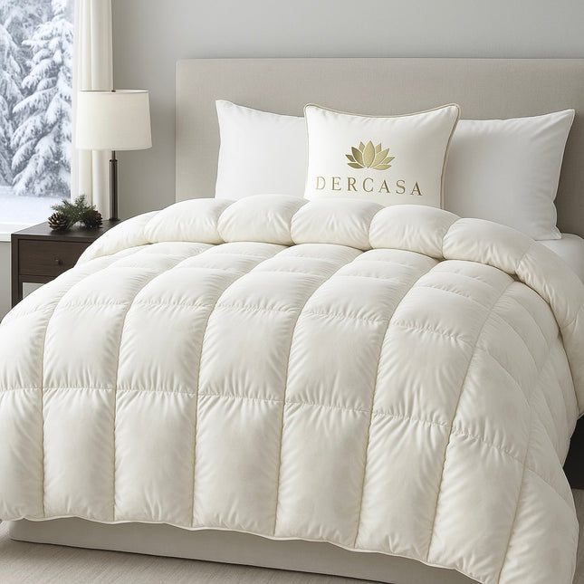 Pilotă cu Pene de Rață 200×200 cm – Naturală, Pufoasă și Călduroasă, cod: PNRC1