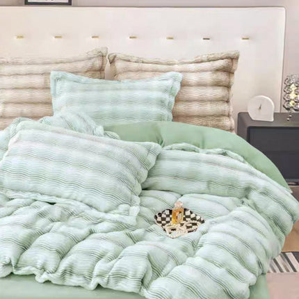 Set de Lux din blană de iepure artificială, 4 piese, Cod: BYK7