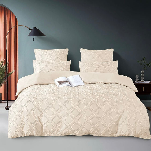 Set de pat cu flori tip jacquard și smocuri brodate Cod: 4F39