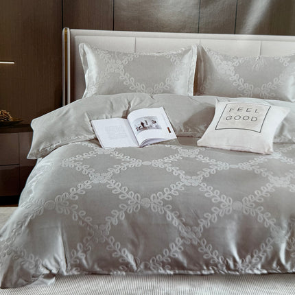 Set lenjerie de Lux jacquard, 4 piese, pat 2 persoane Cod: C-47