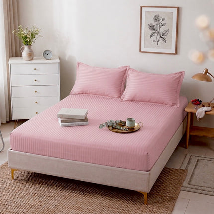 Husă de pat cu elastic din Damasc + 2 Fețe de Pernă, 180x200, Cod: DRM101
