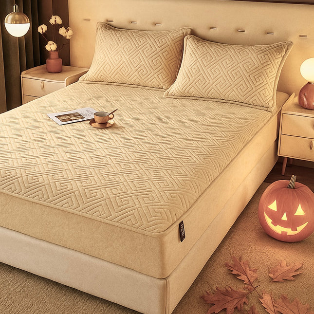 Husă / Topper saltea cu elastic+două feţe de pernă 160x200 cm Cod: TPF10