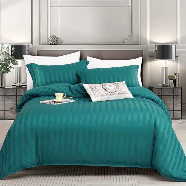 Lenjerie de Lux din Damasc Finetat Deluxe cu 6 piese-cearșaf de pat cu elastic Cod: DAE300