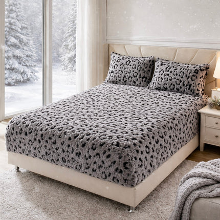 Husă de pat catifelată cu elastic + 2 fețe de pernă, Cod: HYC23