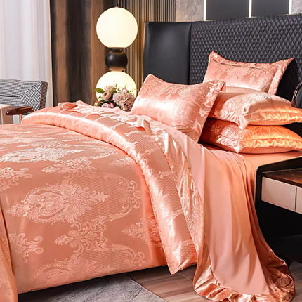 Set lenjerie de Lux jacquard, 6 piese, pat 2 persoane Cod: JQK21