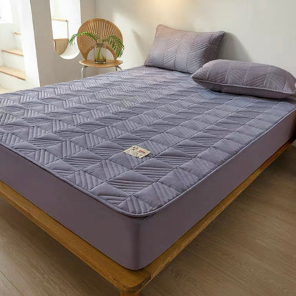 Husă tip Topper pentru saltea cu elastic, gri lavanda, 180x200 cm Cod: TPSS9