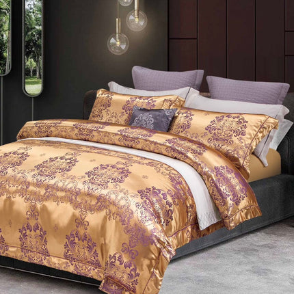 Set lenjerie de Lux jacquard, 6 piese, pat 2 persoane, Cod: JQK101
