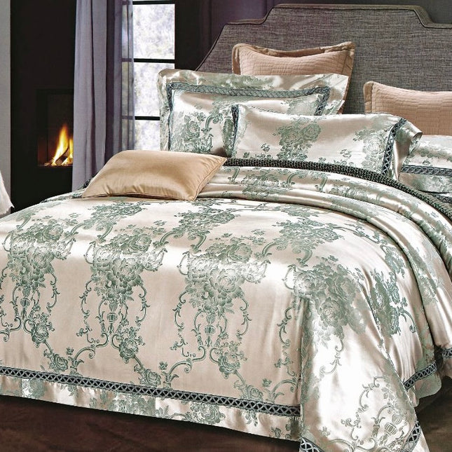 Set lenjerie de Lux jacquard, 6 piese, pat 2 persoane, Cod: JQK112