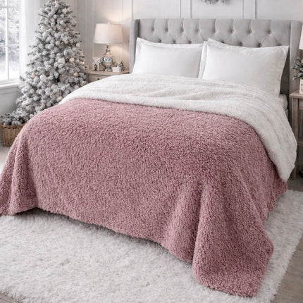 Pătură fluffy cu blăniță, 200x230 cm, cod: FLFY8