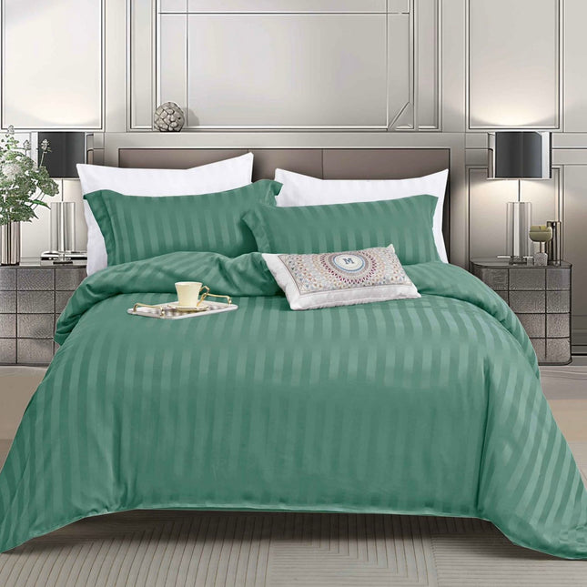 Lenjerie de Lux din Damasc Finetat Deluxe cu 6 piese-cearșaf de pat cu elastic Cod: DAE307