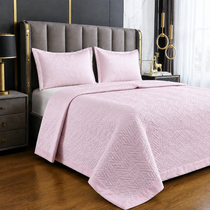 Cuvertură de Pat tip Saten Matlasată — Set 3 Piese, 200x230 cm, Cod: SAT005