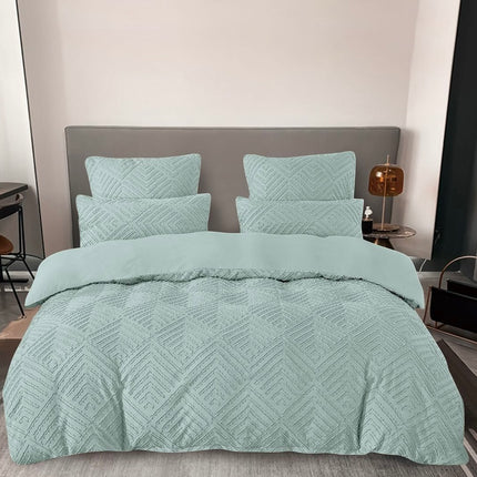 Set de pat cu flori tip jacquard și smocuri brodate Cod: 4F38