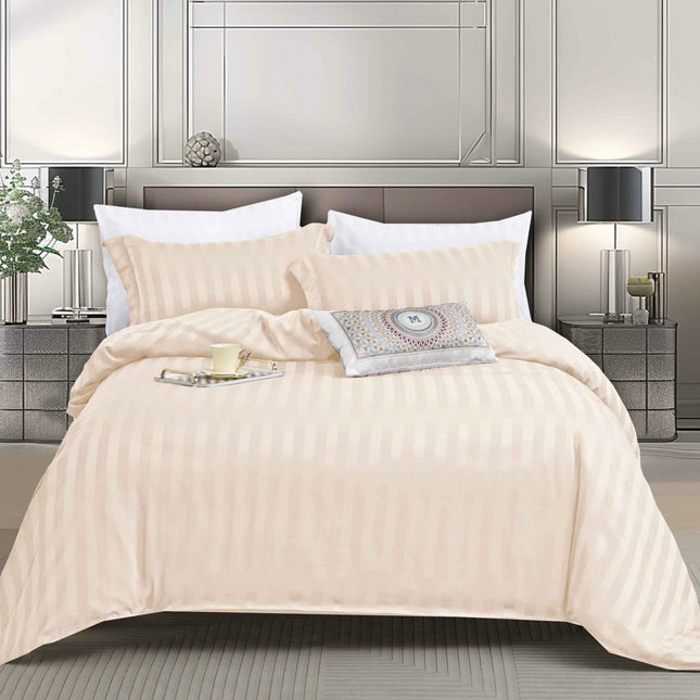 Lenjerie de Lux din Damasc Finetat Deluxe cu 6 piese-cearșaf de pat cu elastic Cod: DAE306