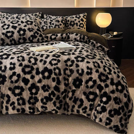 Set de Lux din blană de iepure artificială, 6 piese, cearșaf cu elastic Cod: BYE50