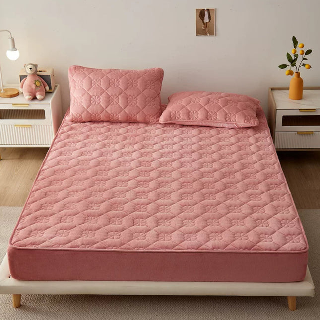 Husă / Topper saltea cu elastic, roz ,160x200 cm, Cod: TPP202