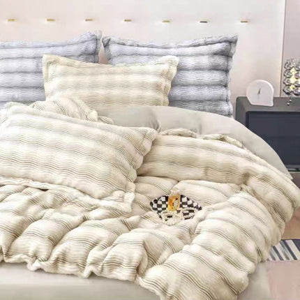 Set de Lux din blană de iepure artificială, 4 piese, Cod: BYK3