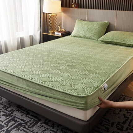 Husă / Topper saltea cu elastic, verde măslină, 160x200 cm ,Cod: TPY2