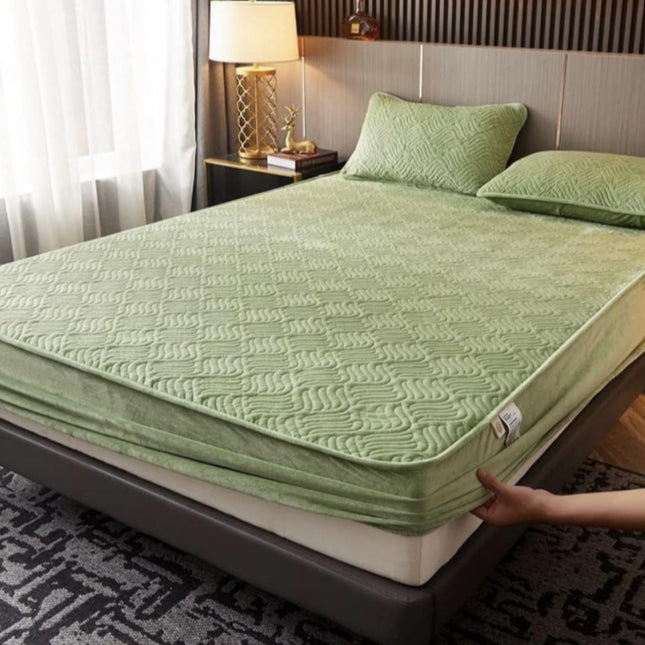 Husă / Topper saltea cu elastic, verde măslină, 160x200 cm ,Cod: TPY2