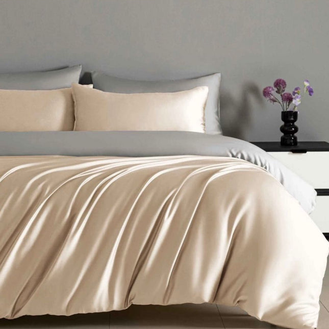 Lenjerie Luxury din Satin, 4 piese, cearșaf cu elastic, Cod: SLX2